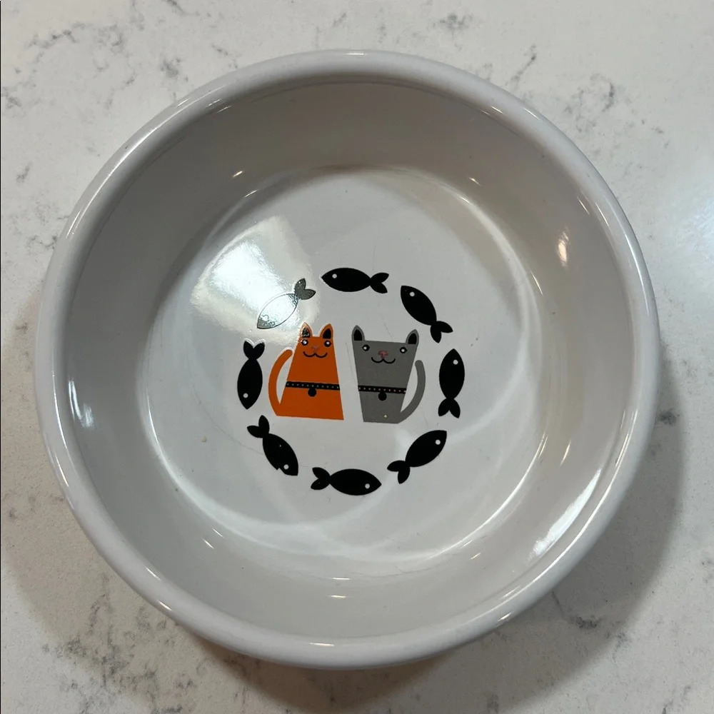 Harmony Tough Guys Ceramic Cat Bowl 1.75